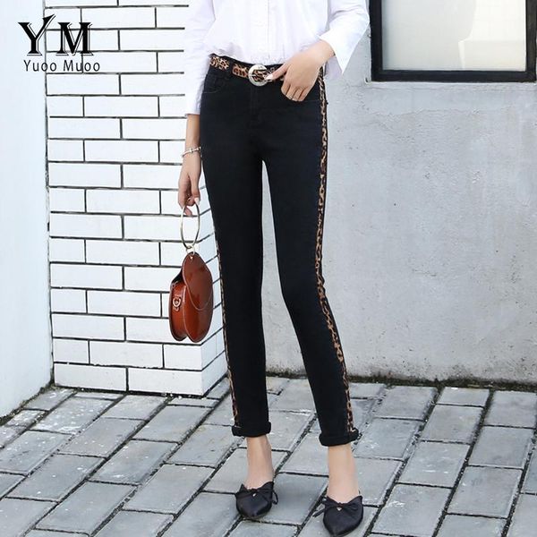 women's jeans yuoomuoo fashion leopard patchwork for women korean style black push up female denim pants skinny femme, Blue
women's jeans yuoomuoo fashion leopard patchwork for women korean style black push up female denim pants skinny femme, Blue