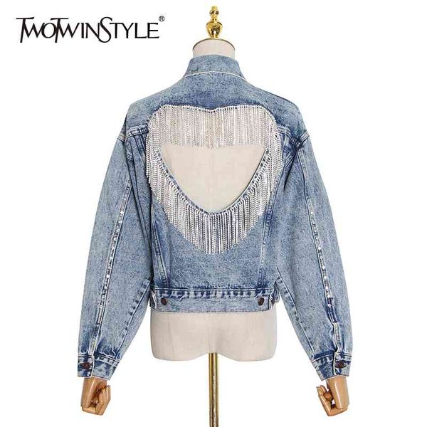 backless patchwork tassel jacket for women lapel long sleeve hollow out casual jackets female fall fashion 210524, Black;brown
backless patchwork tassel jacket for women lapel long sleeve hollow out casual jackets female fall fashion 210524, Black;brown