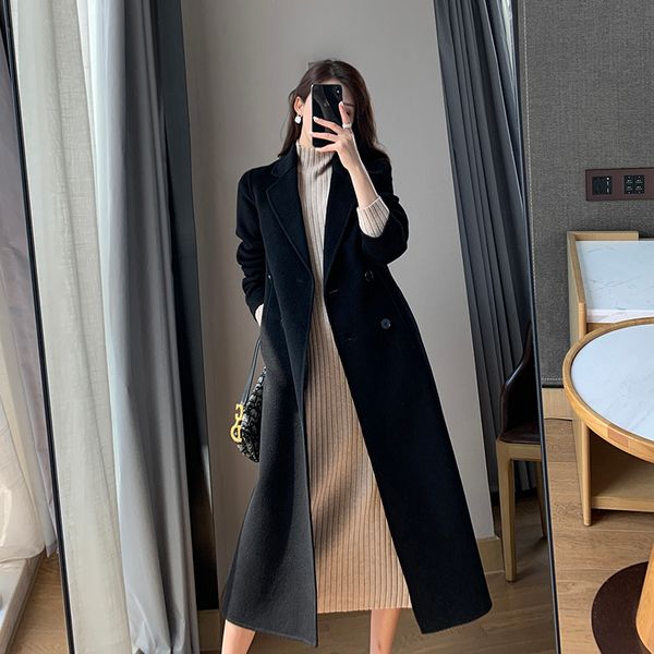 Black double faced cashmere overcoat womens new Hepburn high end mid long woolen jacket in 2021, Tan;black
Black double faced cashmere overcoat womens new Hepburn high end mid long woolen jacket in 2021, Tan;black