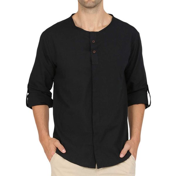 linen men shirts autumn casual collarless long sleeve mens shirt loose solid camisas colorful comfortable oversized shirt 210524, White;black
linen men shirts autumn casual collarless long sleeve mens shirt loose solid camisas colorful comfortable oversized shirt 210524, White;black
