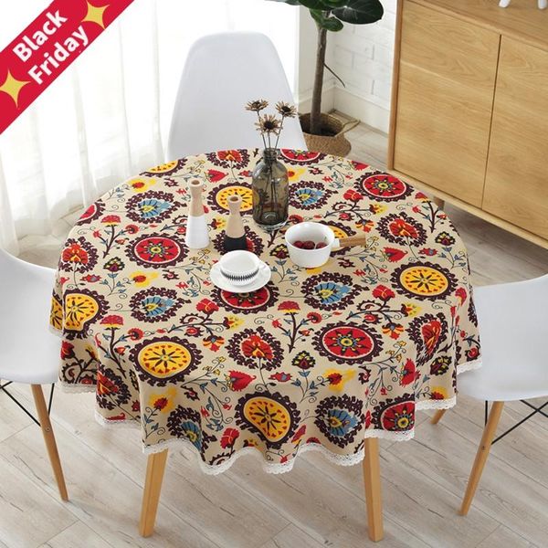 bohemian national wind round lace tablecloth cotton printed el decorative table cloth sunflower decor covers
bohemian national wind round lace tablecloth cotton printed el decorative table cloth sunflower decor covers