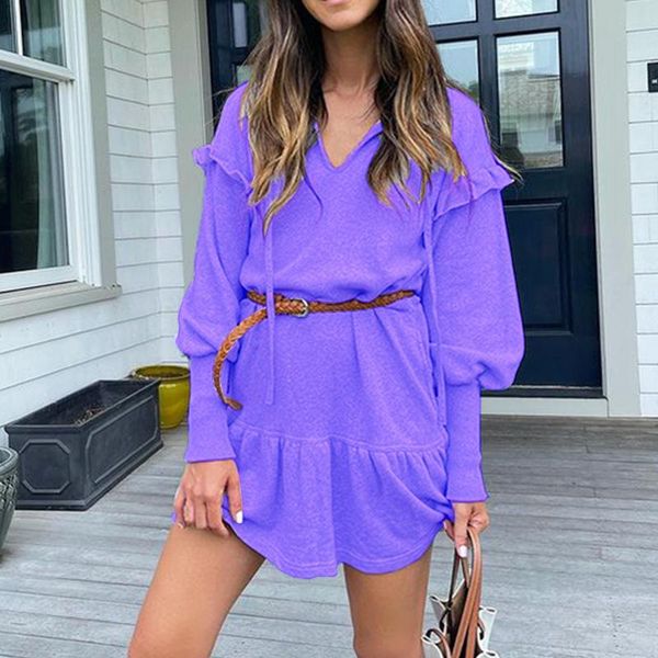casual dresses fashion ruffle v neck loose pullover dress women long sleeve mini elegant solid autumn winter party vestidos, Black;gray
casual dresses fashion ruffle v neck loose pullover dress women long sleeve mini elegant solid autumn winter party vestidos, Black;gray