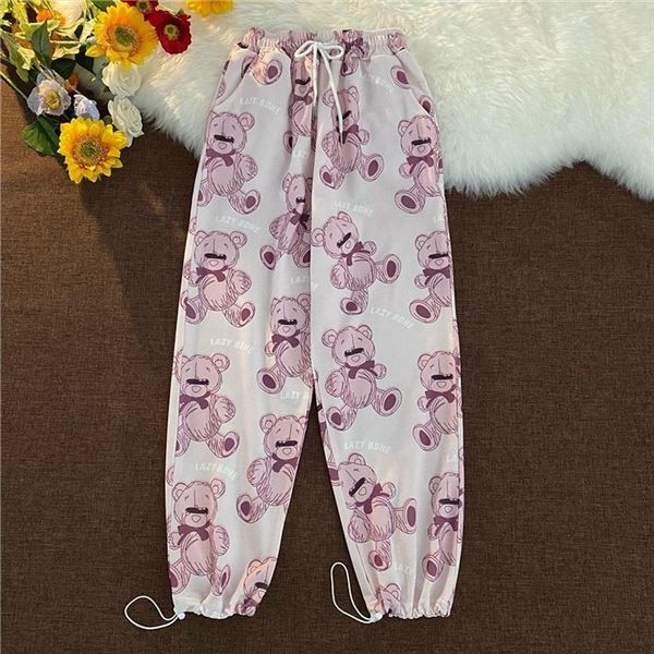 pink bear full print womens capris leggings summer loose high waist student casual sweatpants trend harajuku lace up, Black;white
pink bear full print womens capris leggings summer loose high waist student casual sweatpants trend harajuku lace up, Black;white