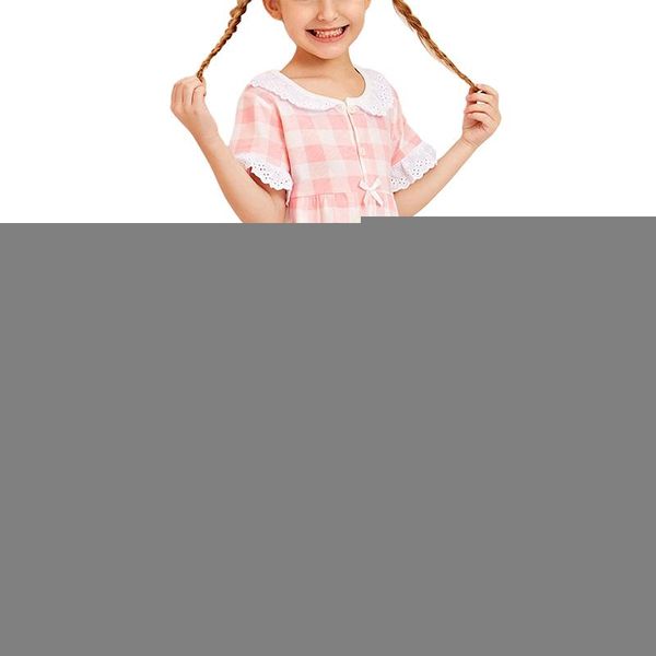 baby girls plaid casual sleep dress kids short sleeve turn-down collar cute pajamas children night girl's dresses, Red;yellow
baby girls plaid casual sleep dress kids short sleeve turn-down collar cute pajamas children night girl's dresses, Red;yellow