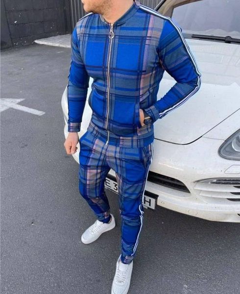 men's tracksuits 2021 men set tracksuit sportsuits gentlemen zipper jacket suit long sleeve stripe coat+pants gyms casual sportswear, Gray
men's tracksuits 2021 men set tracksuit sportsuits gentlemen zipper jacket suit long sleeve stripe coat+pants gyms casual sportswear, Gray