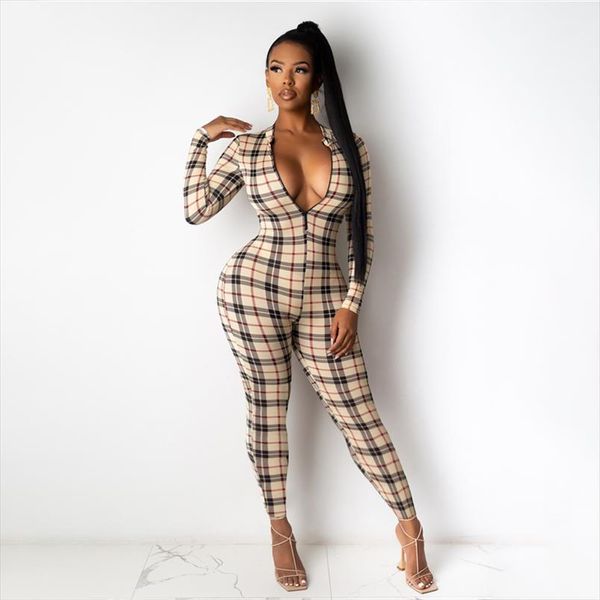 spring autumn zipper women romper long sleeve fashion plaid print female skinny streetwear monos mujer, Black;white
spring autumn zipper women romper long sleeve fashion plaid print female skinny streetwear monos mujer, Black;white