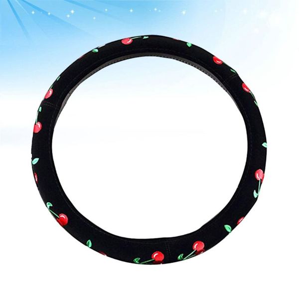 steering wheel covers automotive embroidery car cover (cherry)