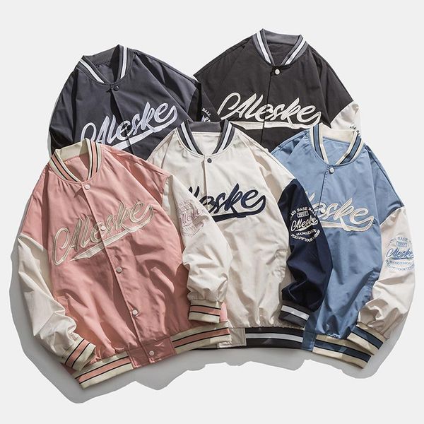 men's jackets spring autumn bomber men and women harajuku style loose trend baseball uniform letter embroidery simple jacket, Black;brown
men's jackets spring autumn bomber men and women harajuku style loose trend baseball uniform letter embroidery simple jacket, Black;brown