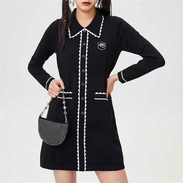 preppy style women lace striped dress fashion ladies button knitted dresses elegant sweet female chic pocket vestidos 210427, Black;gray
preppy style women lace striped dress fashion ladies button knitted dresses elegant sweet female chic pocket vestidos 210427, Black;gray