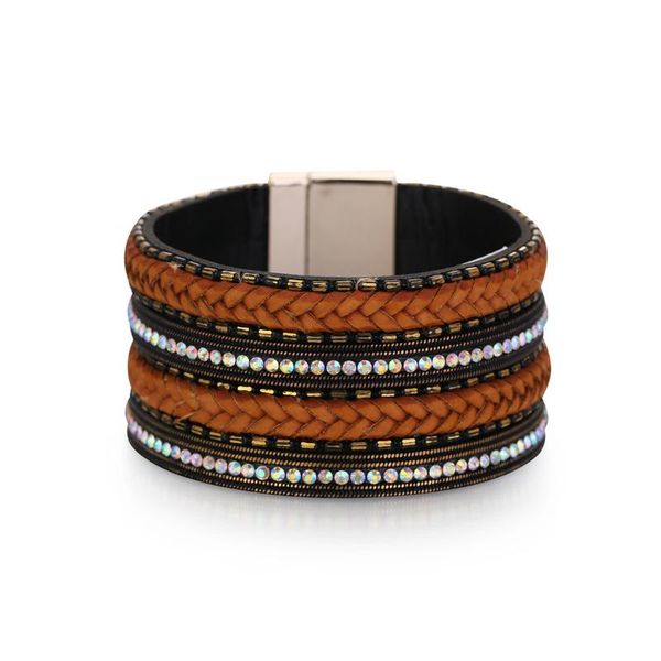 bangle ornapeadia bracelet with crystal for women bohemian braided fashion multilayer broad side magnetic clasp, Black
bangle ornapeadia bracelet with crystal for women bohemian braided fashion multilayer broad side magnetic clasp, Black