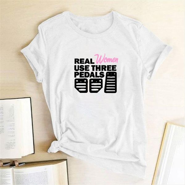 real use three pedals womens t shirts print casual cotton summer funny graphic tees ropa de mujer, White
real use three pedals womens t shirts print casual cotton summer funny graphic tees ropa de mujer, White