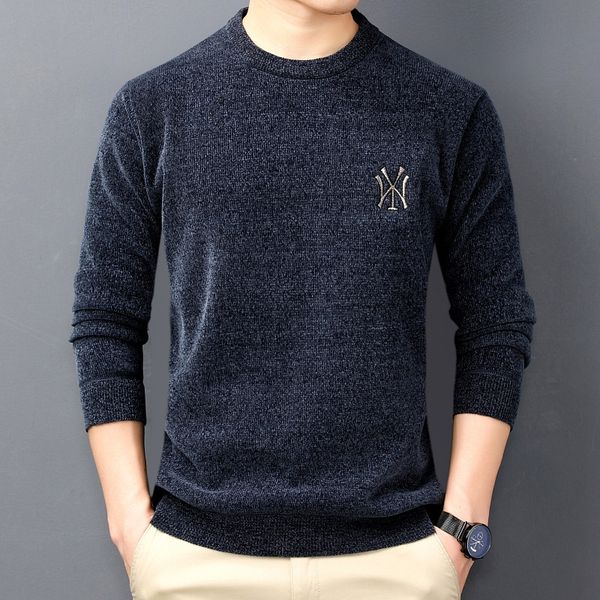 autumn and winter thickened warm bottomed garden collar embroidered cashmere chenille men's sweater, Black
autumn and winter thickened warm bottomed garden collar embroidered cashmere chenille men's sweater, Black