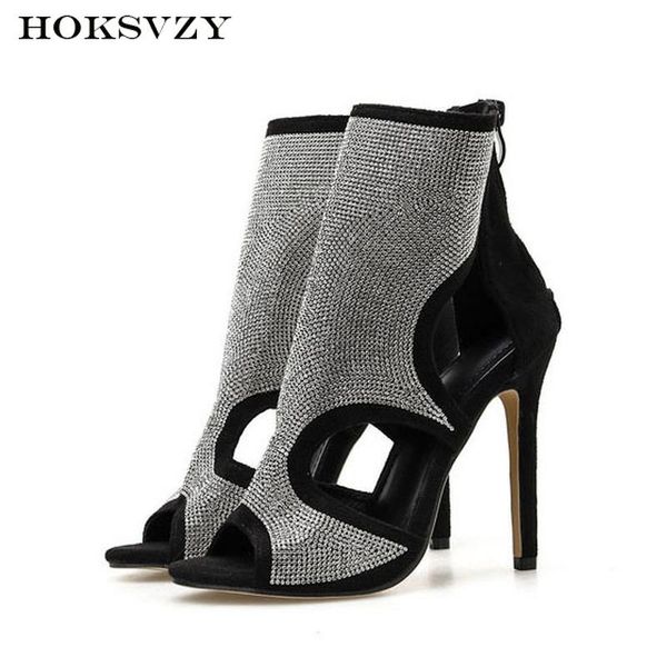 spring women fashion super high heels sandals large-size shiny rhinestone high-heel cool boots, Black
spring women fashion super high heels sandals large-size shiny rhinestone high-heel cool boots, Black