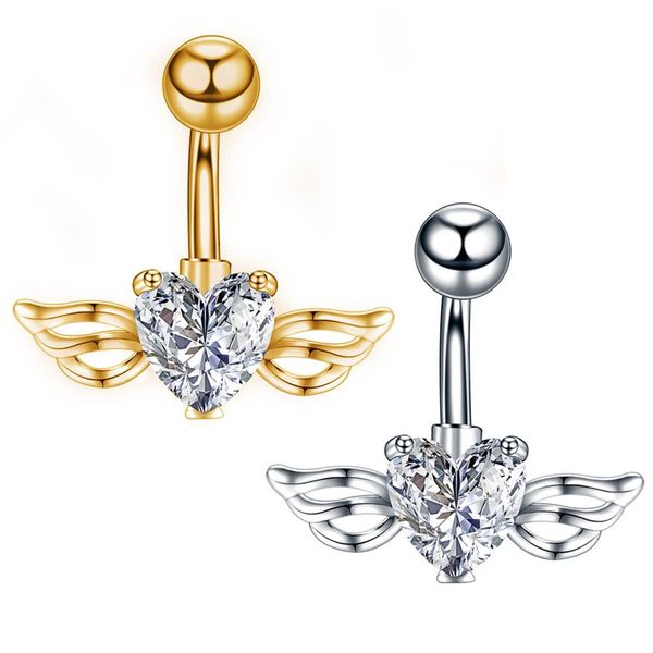 steel belly button rings crystal piercing navel heart style piercing navel earring belly piercing woman body jewelry, Silver
steel belly button rings crystal piercing navel heart style piercing navel earring belly piercing woman body jewelry, Silver