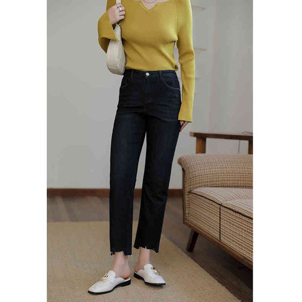 women's jeans dushu irregular legs stretch autumn all-match black straight-leg pant high waist 2lsi, Blue
women's jeans dushu irregular legs stretch autumn all-match black straight-leg pant high waist 2lsi, Blue