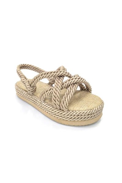 sandals female child thick soled roped mink, Black