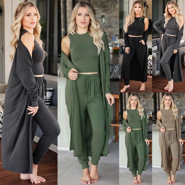 women's two piece pants 2021 autumn/winter fashion knitted three suits slim vest trousers sports suit., White
women's two piece pants 2021 autumn/winter fashion knitted three suits slim vest trousers sports suit., White