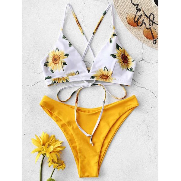 swimsuit girl flower bikini, White;black