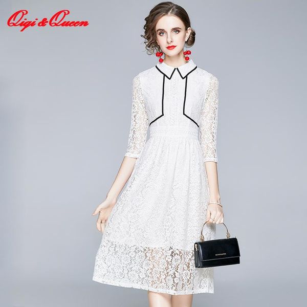 qiqi&queen arrival 2021 spring lace dress fashion vintage hollow out vestido luxury elegant slim women evening party dresses casual, Black;gray
qiqi&queen arrival 2021 spring lace dress fashion vintage hollow out vestido luxury elegant slim women evening party dresses casual, Black;gray