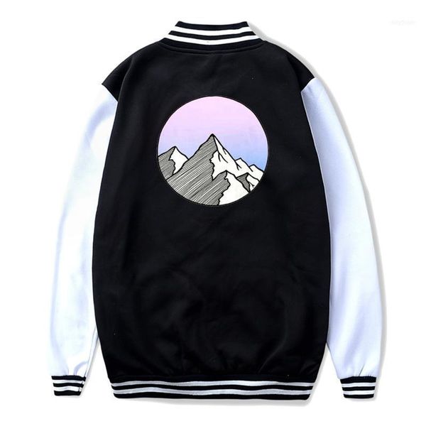 men's hoodies & sweatshirts pink mountain print baseball uniform jacket sport coat1, Black
men's hoodies & sweatshirts pink mountain print baseball uniform jacket sport coat1, Black