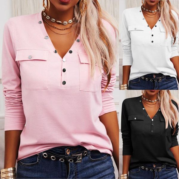 women's blouses & shirts fashion buttons pockets blouse autumn winter loose v-neck female women long sleeve shirt blusas femininas clo, White
women's blouses & shirts fashion buttons pockets blouse autumn winter loose v-neck female women long sleeve shirt blusas femininas clo, White