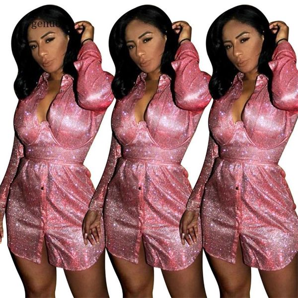 casual dresses 2021 women spring mini winter dress bling full sleeve v-neck button night club party bandage street, Black;gray
casual dresses 2021 women spring mini winter dress bling full sleeve v-neck button night club party bandage street, Black;gray