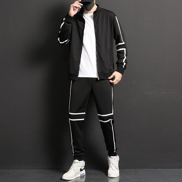 jogging clothing men autumn casual cotton sportswear jacket sets tracksuit for teens spring fashion 2 piece sweatshirt sweatpants, Black;red
jogging clothing men autumn casual cotton sportswear jacket sets tracksuit for teens spring fashion 2 piece sweatshirt sweatpants, Black;red
