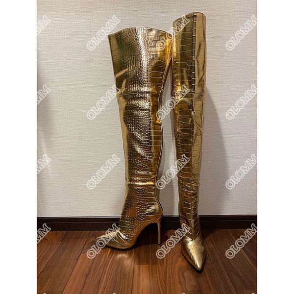 boots olomm craft woman thigh high boots stiletto toe pointed beautiful gold black silver shoes women's club plus me size 5-15 h2ch
boots olomm craft woman thigh high boots stiletto toe pointed beautiful gold black silver shoes women's club plus me size 5-15 h2ch
