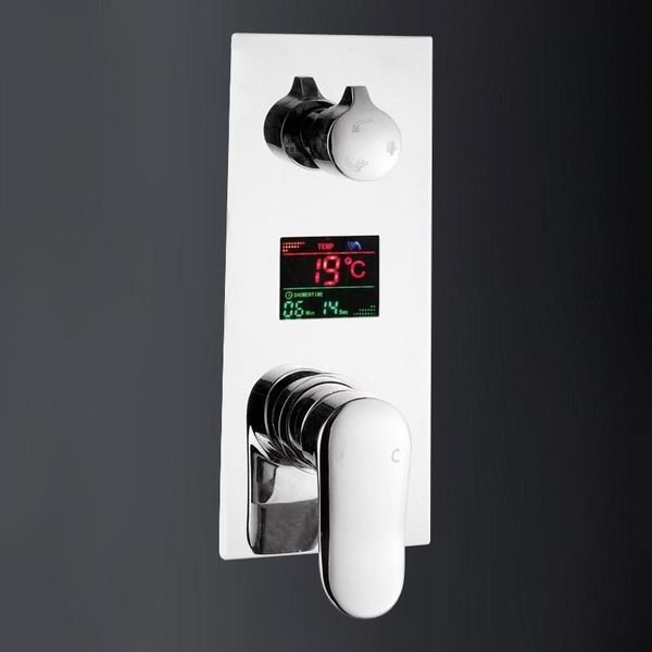 digital wall mounted 2 or 3 way shower mixer valve control with display bath panel intelligent bathroom sets