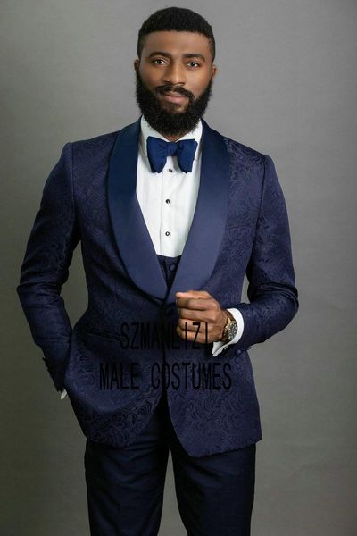 men's suits & blazers groomsmen tuxedos navy blue jacquard men suit set groom for wedding prom formal mens 3 piece man blazer, White;black
men's suits & blazers groomsmen tuxedos navy blue jacquard men suit set groom for wedding prom formal mens 3 piece man blazer, White;black