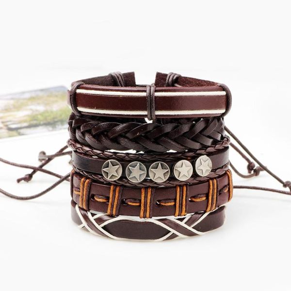 charm bracelets korean fashion 5pcs/set multilayer men male pu leather braided bracelet casual jewelry birthday gift#2, Golden;silver
charm bracelets korean fashion 5pcs/set multilayer men male pu leather braided bracelet casual jewelry birthday gift#2, Golden;silver