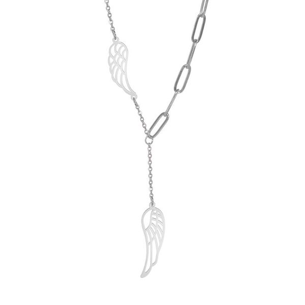 chains my shape women long pendant choker feather wing of angel necklaces stainless steel cable link chain necklace fashion jewelry, Silver
chains my shape women long pendant choker feather wing of angel necklaces stainless steel cable link chain necklace fashion jewelry, Silver