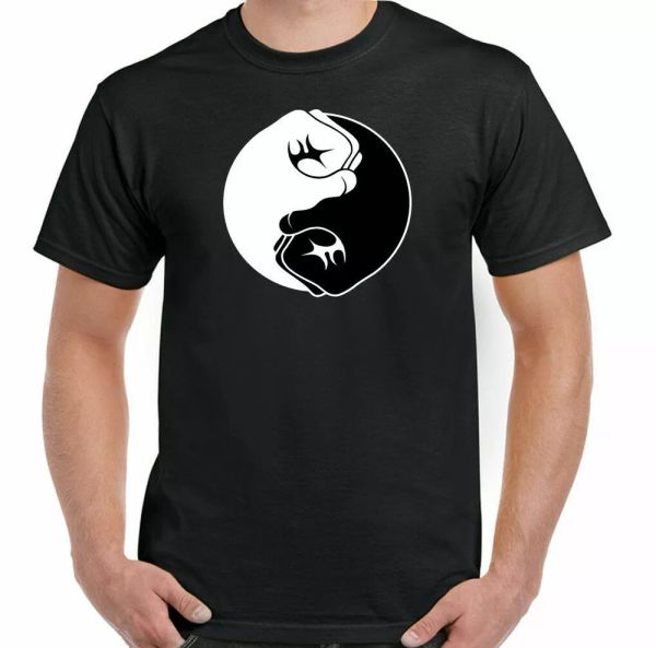 yin yang fists mens martial arts t-shirt mma ufc kick boxing muay thai gym, White;black
yin yang fists mens martial arts t-shirt mma ufc kick boxing muay thai gym, White;black