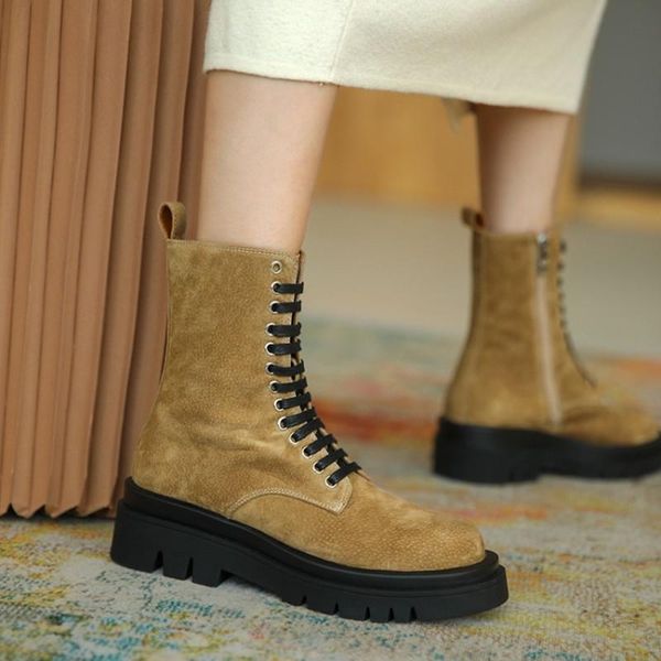 boots ochanmeb soft natural suede leather women tactical military chunky heels platform round toe cross tied woman winter shoes, Black
boots ochanmeb soft natural suede leather women tactical military chunky heels platform round toe cross tied woman winter shoes, Black