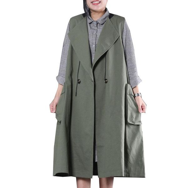 women's vests qing mo green women spring vest 2021 plus size loose with large pockets female casual solid zqy3036, Black;white
women's vests qing mo green women spring vest 2021 plus size loose with large pockets female casual solid zqy3036, Black;white