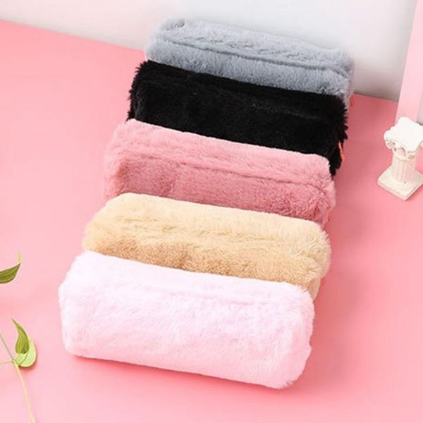 cute solid color plush pencil case for girls bag stationery pencil's cases kawaii school supplies storage bags
cute solid color plush pencil case for girls bag stationery pencil's cases kawaii school supplies storage bags