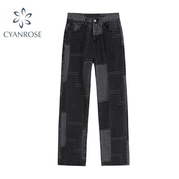 women's jeans patchwork high waist baggy vintage 2021 autumn fashion y2k streetwear wide leg pants straight denim long trouser, Blue
women's jeans patchwork high waist baggy vintage 2021 autumn fashion y2k streetwear wide leg pants straight denim long trouser, Blue