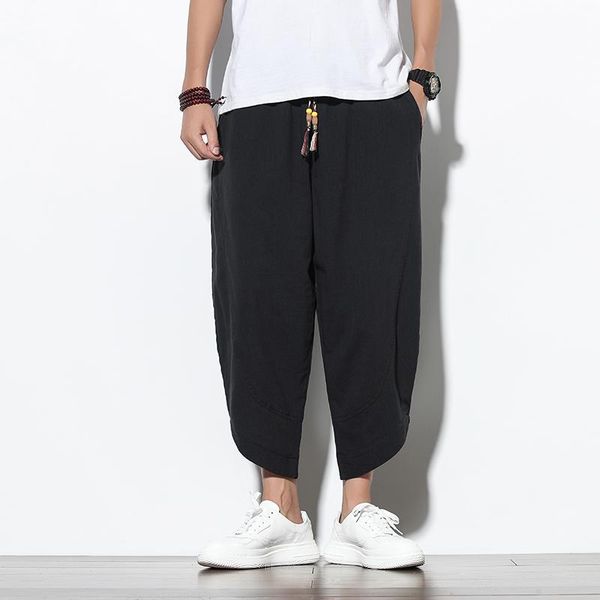 men's pants men solid casual baggy cotton trousers fashion calf-length elastic waist mens sweatpants joggers streetwear, Black
men's pants men solid casual baggy cotton trousers fashion calf-length elastic waist mens sweatpants joggers streetwear, Black