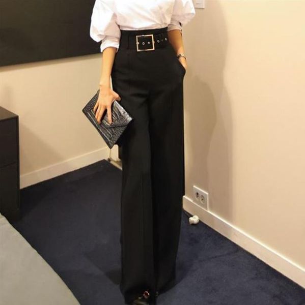 wide leg high waist women pants suit dress autumn winter formal office trousers business lace up, Black;white
wide leg high waist women pants suit dress autumn winter formal office trousers business lace up, Black;white