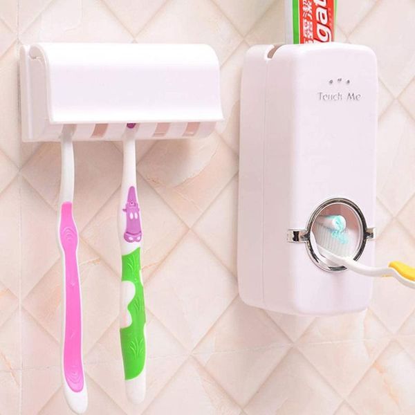 automatic toothpaste dispenser toothbrush holder dust-proof wall mount storage rack squeezer set bathroom accessories holders
automatic toothpaste dispenser toothbrush holder dust-proof wall mount storage rack squeezer set bathroom accessories holders