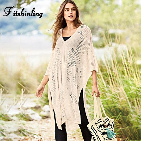 women's swimwear fitshinling knitted v neck beach cover-up women side slit hollow out short dress pareos summer oversized bikini cover, White;black
women's swimwear fitshinling knitted v neck beach cover-up women side slit hollow out short dress pareos summer oversized bikini cover, White;black