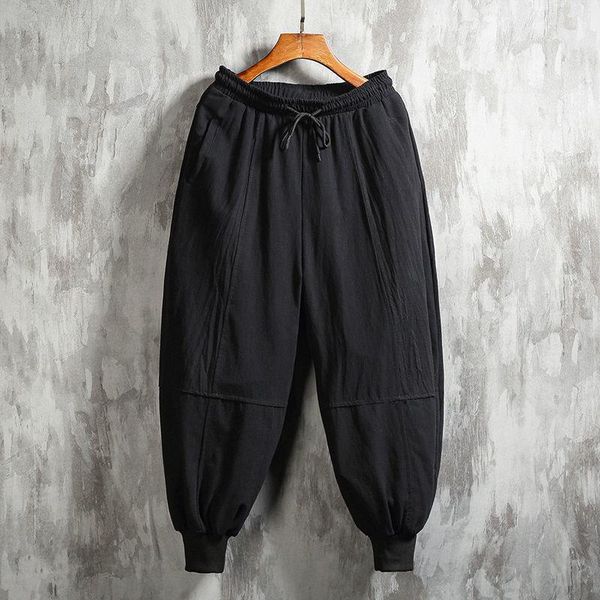 men's pants cotton linen man's joggers 2021 men solid color casual harem baggy male clothing, Black
men's pants cotton linen man's joggers 2021 men solid color casual harem baggy male clothing, Black