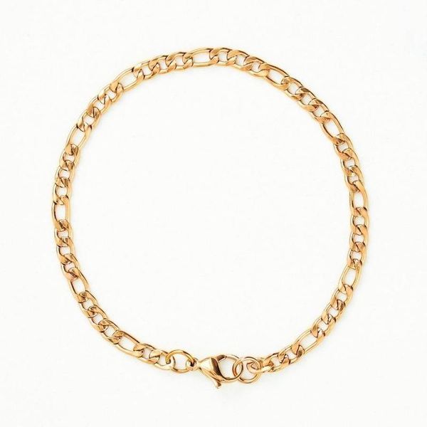 link, chain classic 4mm width figaro bracelet for men women stainless steel gold color fashion party jewerly gift, Black
link, chain classic 4mm width figaro bracelet for men women stainless steel gold color fashion party jewerly gift, Black