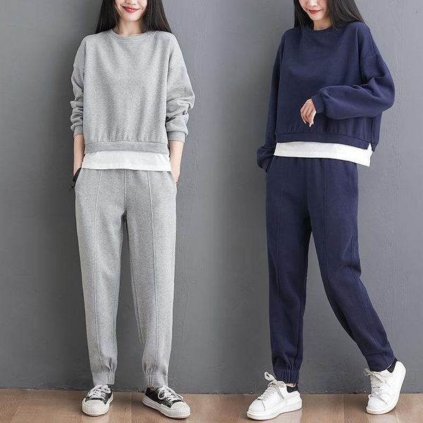 plus size spring sports suit for women 2021 loose large stitching fake two-piece casual pants set aq186 women's two piece, White
plus size spring sports suit for women 2021 loose large stitching fake two-piece casual pants set aq186 women's two piece, White
