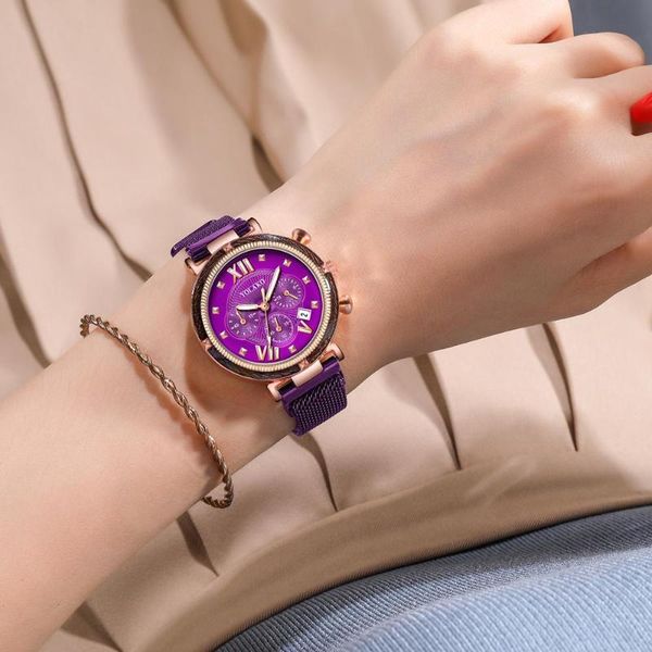 wristwatches luxury calendar rome dial women watches fashion rose gold purple magnet buckle ladies quartz simple female watch, Slivery;brown
wristwatches luxury calendar rome dial women watches fashion rose gold purple magnet buckle ladies quartz simple female watch, Slivery;brown