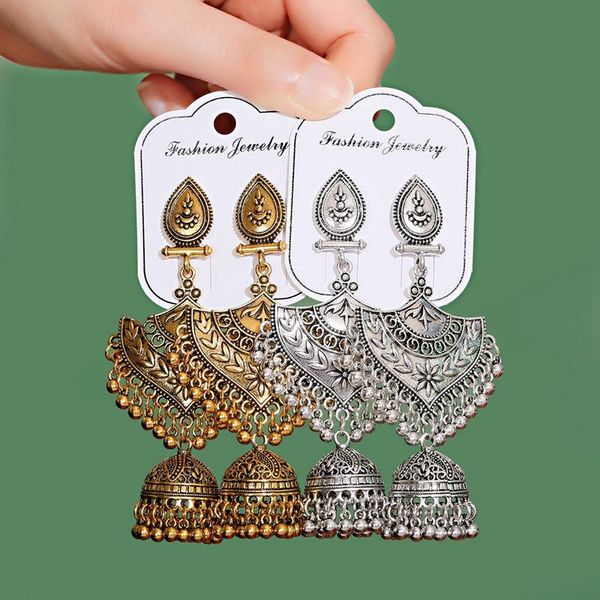 dangle & chandelier retro women's big sector flower carved jhumka earrings vintage bell tassel turkey dangling, Silver
dangle & chandelier retro women's big sector flower carved jhumka earrings vintage bell tassel turkey dangling, Silver