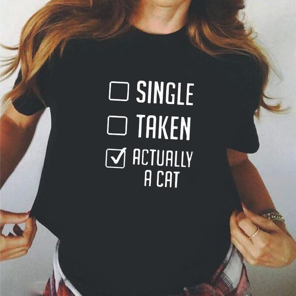 women's t-shirt summer short sleeve tee shirt femme harajuku funny not single or taken, actually a cat t women casual camiseta mujer, White
women's t-shirt summer short sleeve tee shirt femme harajuku funny not single or taken, actually a cat t women casual camiseta mujer, White