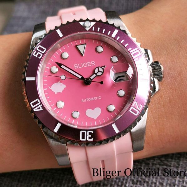 wristwatches pig pattern pink automatic men watch 24 jewels nh35a movement curved end rubber band date cyclop screwdown crown, Slivery;brown
wristwatches pig pattern pink automatic men watch 24 jewels nh35a movement curved end rubber band date cyclop screwdown crown, Slivery;brown