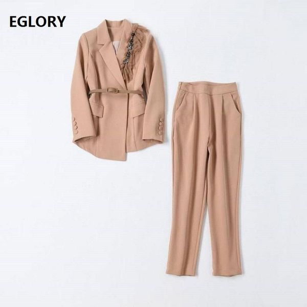 designer clothing sets 2021 autumn blazer set woman beading lace deco jacket+skinny pants & capris 2 pc women's two piece, White
designer clothing sets 2021 autumn blazer set woman beading lace deco jacket+skinny pants & capris 2 pc women's two piece, White
