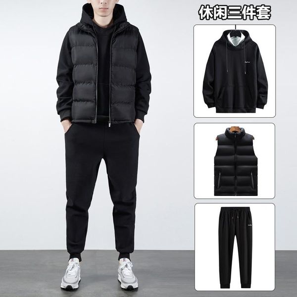 men's tracksuits boutique wear three-piece suit more add wool fleece who han edition 95 cotton leisure trousers with thick coat ma3 jia, Gray
men's tracksuits boutique wear three-piece suit more add wool fleece who han edition 95 cotton leisure trousers with thick coat ma3 jia, Gray